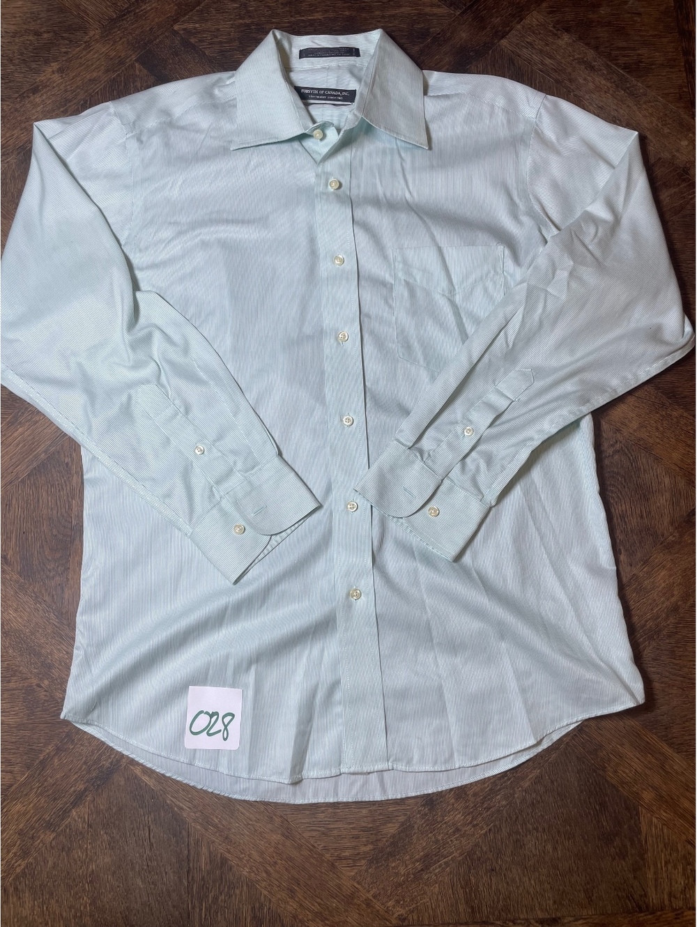 Forsyth of Canada Wrinkle Free Long Sleeve Blue Pinstripe 15 1/2 32/33-028J